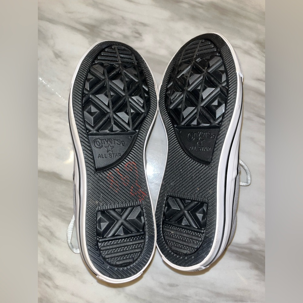 Converse Gray Low Top Sneakers with Pink & Navy Accents - Picture 5 of 6
